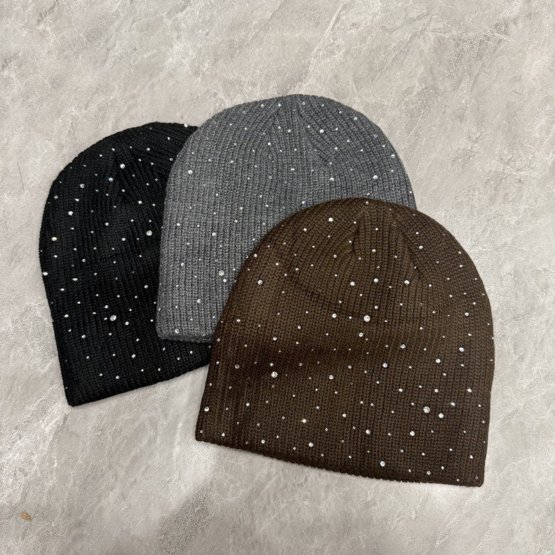 Rhinestone Vintage Wool Beanie