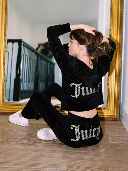 Velvet Rhinestone Leisure Suit