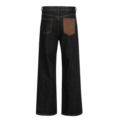 Washed Cotton Baggy Jeans