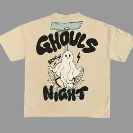 Oversized Skull Print Cotton T-Shirt
