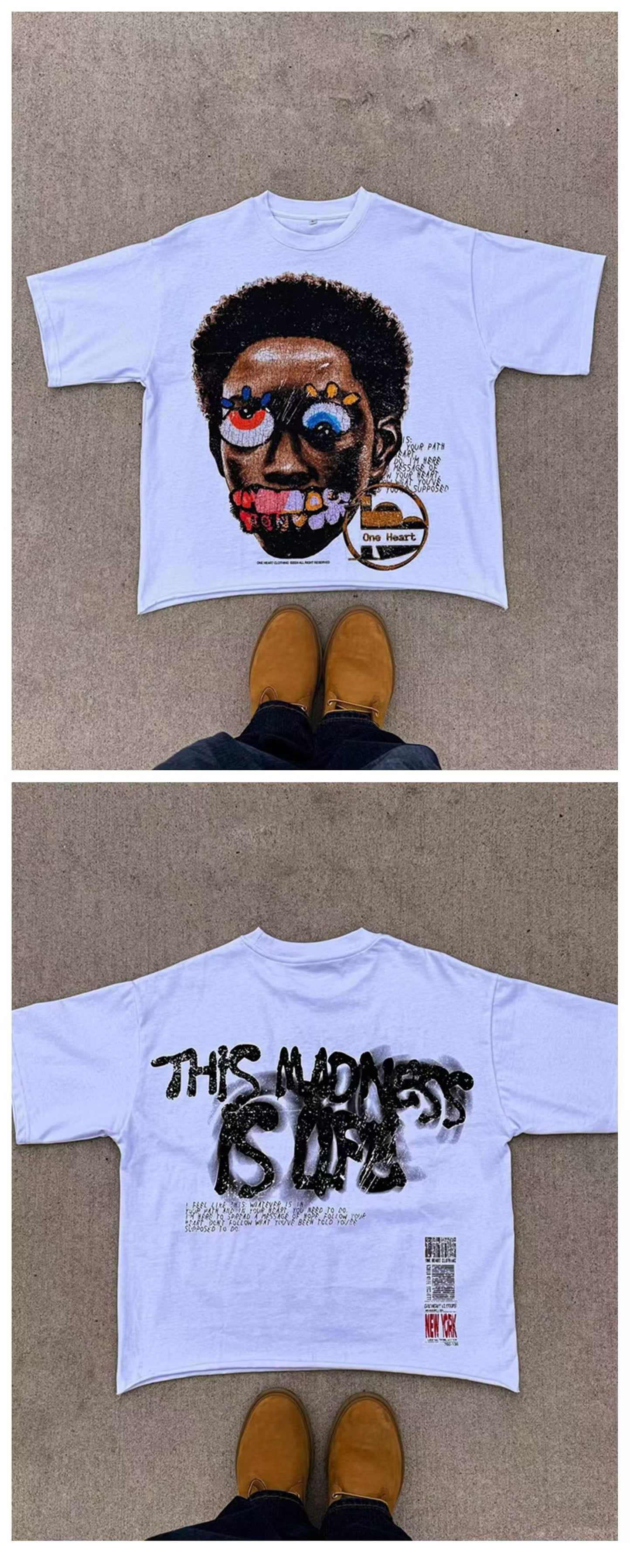 Y2K Hip Hop Graphic Cotton T-Shirt
