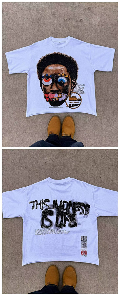Y2K Hip Hop Graphic Cotton T-Shirt