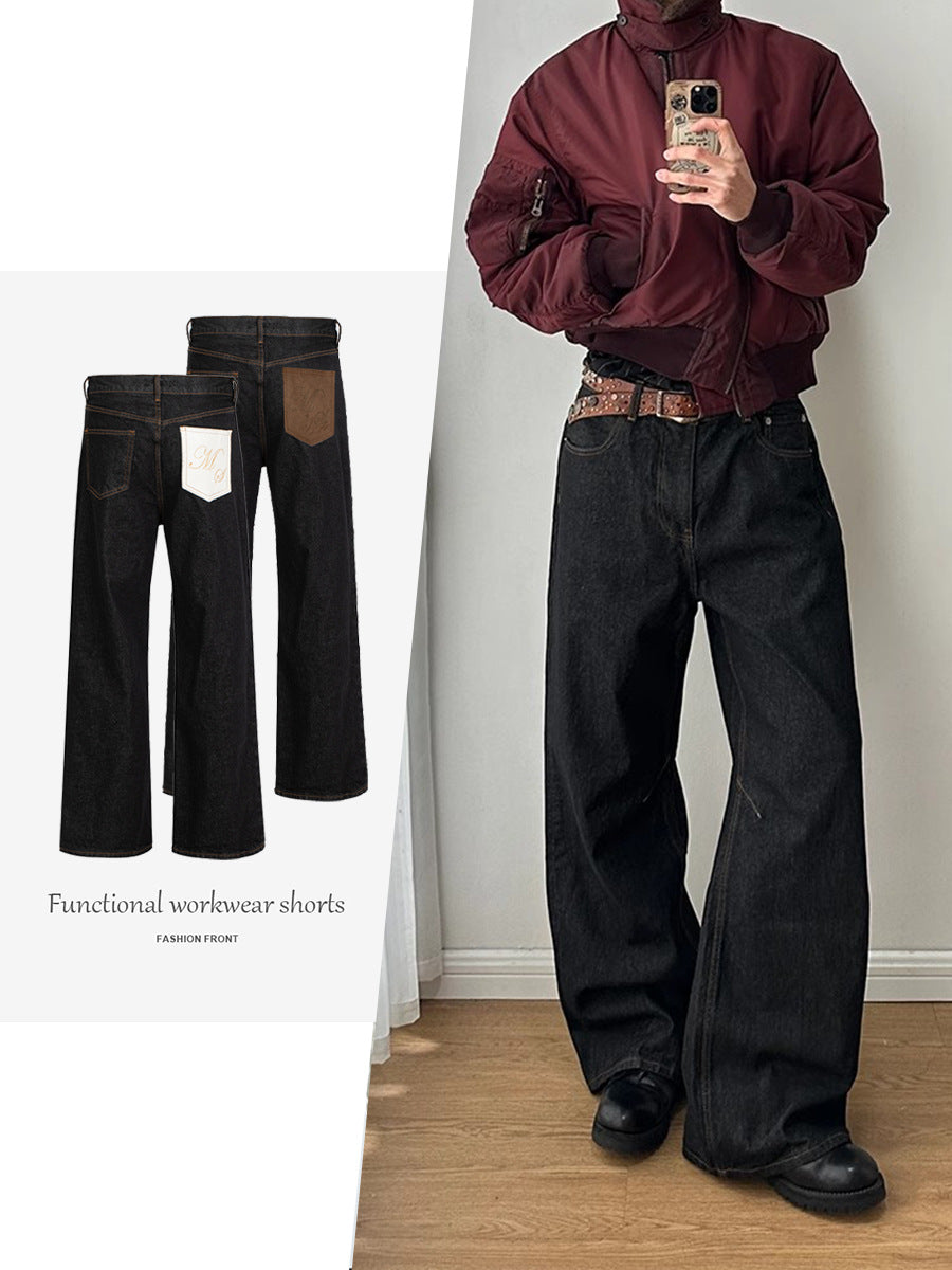 Washed Cotton Baggy Jeans