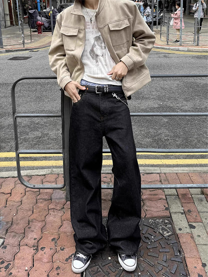 Washed Cotton Baggy Jeans