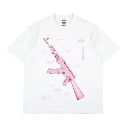 Oversized Skull Print Cotton T-Shirt