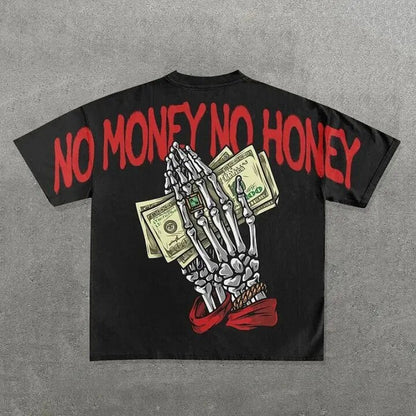 Oversized Skull Print Cotton T-Shirt