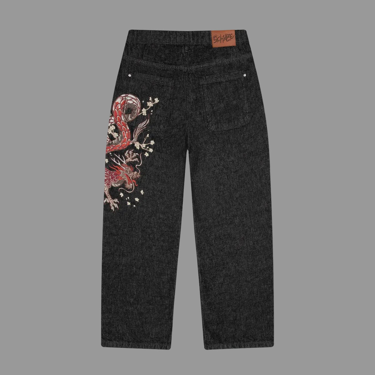 Embroidery Dragon Denim Pants