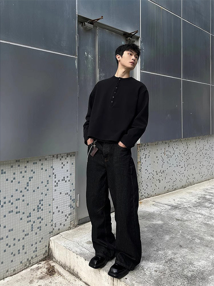 Washed Cotton Baggy Jeans