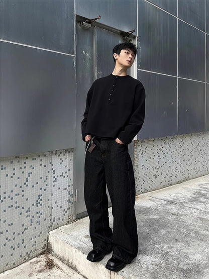 Washed Cotton Baggy Jeans