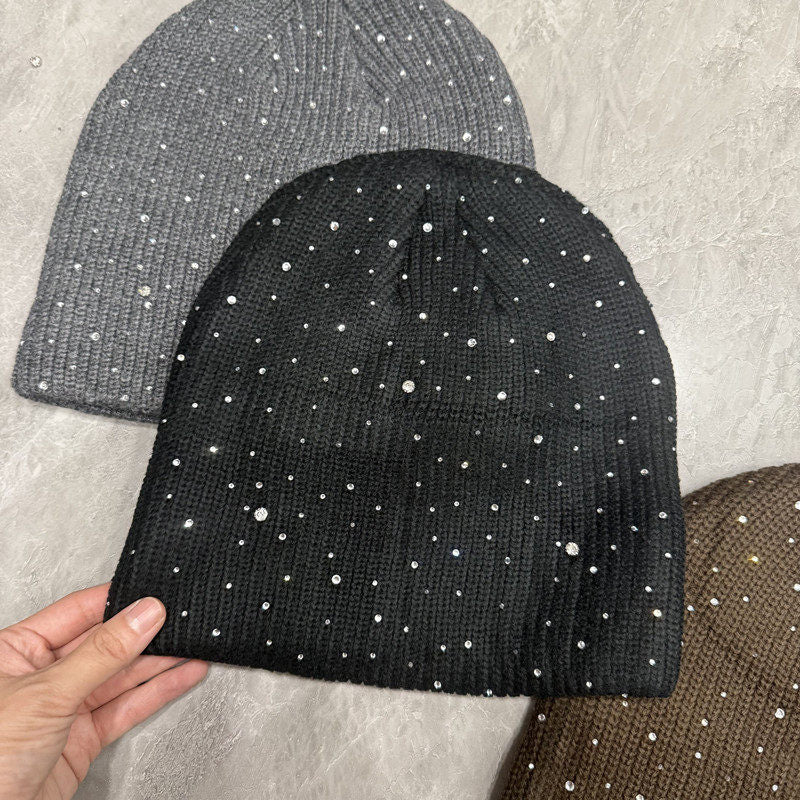 Rhinestone Vintage Wool Beanie